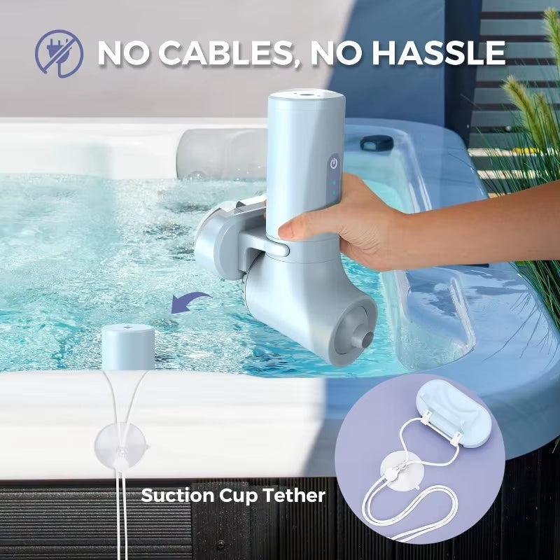 Bath Jet Spa, Cordless Portable Bathtub Accessories with 3-Level Adjustable Speed, Bubble Maker/Bath Jet Mode