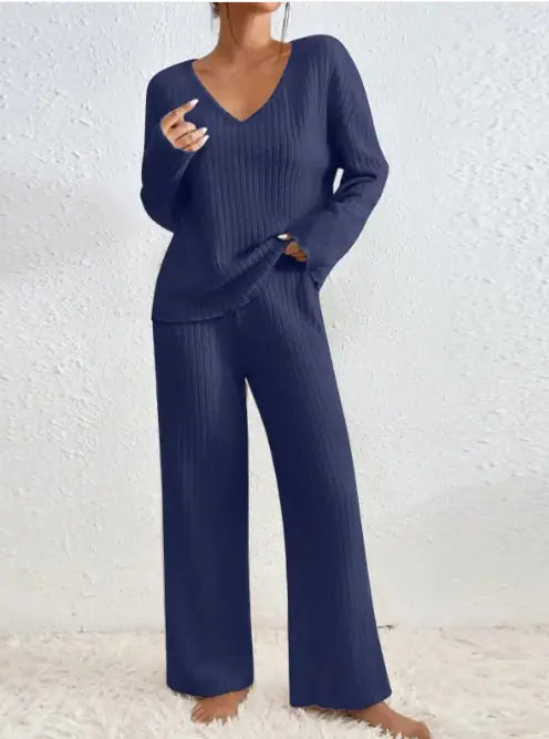 Autumn Ribbed Knit Lounge Duo
